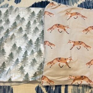 Two Copper pearl swaddles (evergreen and swift)